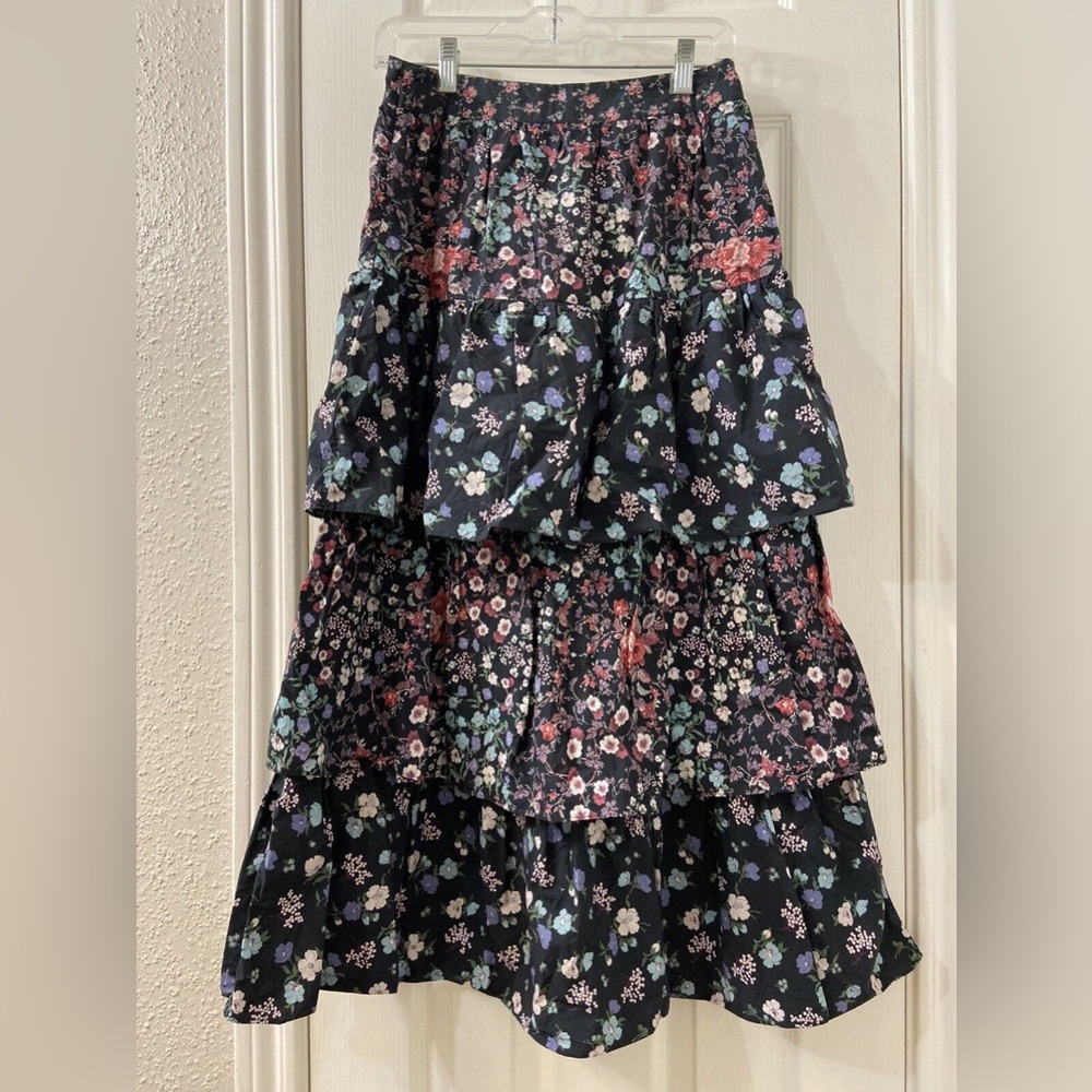 LoveShackFancy black ruffle skirt